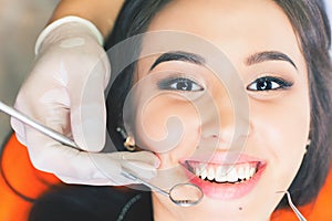 Beautiful asian woman smile with healthy teeth whitening