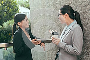 Women chatting together talking