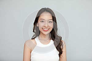 Beautiful Asian young women smile with clean and clear skin