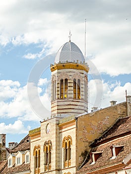 Beautiful Assumption of the Virgin Mary old historic church in the Sfatului square of Brasov