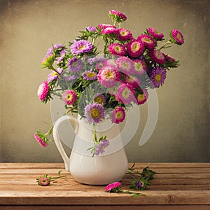 Beautiful aster flower bouquet photo