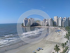 Beautiful Asturias beach, in Guaruja, Brazil