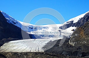 Beautiful Athabasca Glacier in the Rocky Mountains at Columbia Icefields in Canada