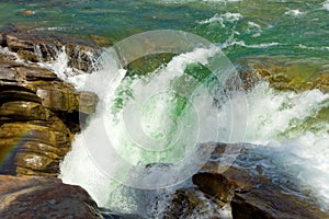 Beautiful athabaska falls at jasper national park photo