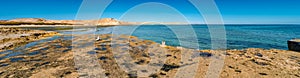 Beautiful Atlantic Ocean coastline in peninsula Valdes Patagonia at Puerto Piramides, Argentina