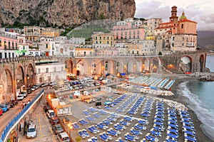 Beautiful Atrani surprised at sunset