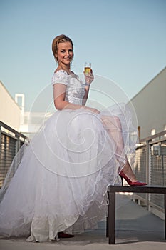 Beautiful attractive caucasian bride