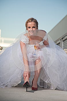Beautiful attractive caucasian bride