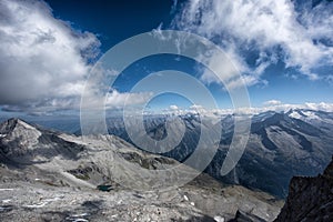 Beautiful Austrian Alps in Soelden, Tyrol, Ice Q peak at 3.200 meters height