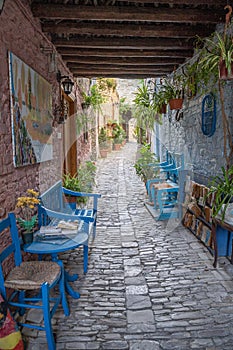 Beautiful authentic cypriot houses and streets in old Lefkara village. Larnaca District, Cyprus