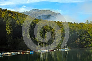 Beautiful autumn at Bohinj Lake in Triglav National Park, Slovenia, Europe