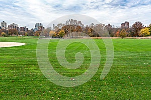 Beautiful autumn day for a walk in Central Park New York City Manhattan