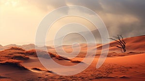Beautiful Autumn Dune Landscape With Fog - High Quality 8k Image