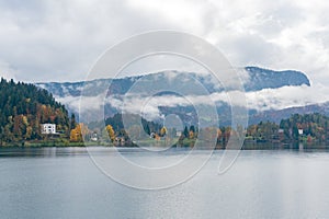 Beautiful autumn landscape around Lake Bled