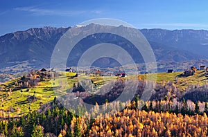 Romania Autumn Landscape in Traditional Village