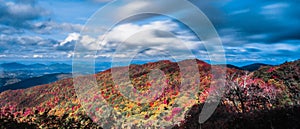 Beautiful autumn landscape in north carolina mountains