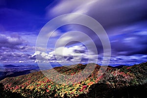 Beautiful autumn landscape in north carolina mountains