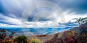 Beautiful autumn landscape in north carolina mountains