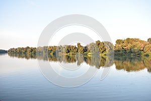 Beautiful autumn nature near river.