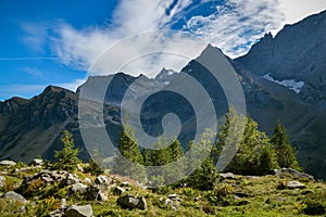 Beautiful autumn nature in Swiss Alps