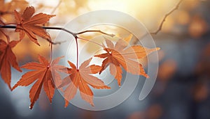 Beautiful autumn nature with vibrant and warm colors. Generative AI illustrations