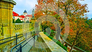 Beautiful autumn in northern Poland - in a small village - amid the mountains - January 2019