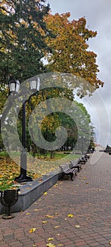 Beautiful autumn park in Chernihiv