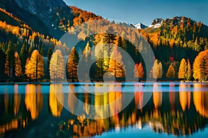 Beautiful autumn scene of Hintersee lake. Colorful morning view of Bavarian Alps on the Austrian border, Germany, Europe. Beauty o