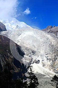 Beautiful autumn scenery in Hailuogou glaciers park