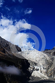 Beautiful autumn scenery in Hailuogou glaciers park