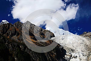 Beautiful autumn scenery in Hailuogou glaciers park