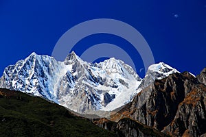 Beautiful autumn scenery in Hailuogou glaciers park