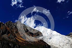 Beautiful autumn scenery in Hailuogou glaciers park