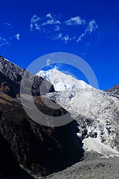 Beautiful autumn scenery in Hailuogou glaciers park