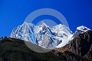 Beautiful autumn scenery in Hailuogou glaciers park