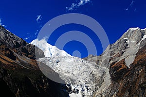 Beautiful autumn scenery in Hailuogou glaciers park