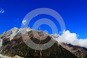 Beautiful autumn scenery in Hailuogou glaciers park