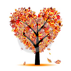 Beautiful autumn tree heart shape for your design