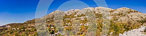 Beautiful autumn view on the yellow trees, Montenegro