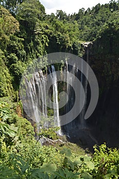 Beautiful autumn waterfall landscape in Indonesia