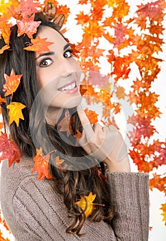Beautiful autumn woman