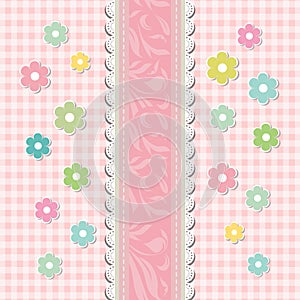 Beautiful baby floral greeting card vector