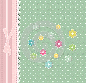 Beautiful baby floral greeting card vector