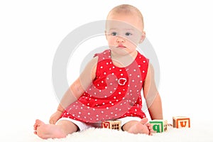 Beautiful Baby Girl with Stork Bite on Upper Lip