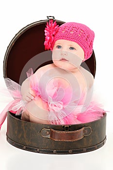 Beautiful Baby Girl in Travel Case