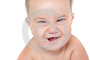 Beautiful baby over white background