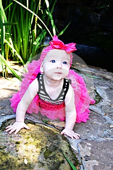 Beautiful Baby with Pink Bow