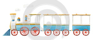 Beautiful baby stock illustration with cute watercolor train.
