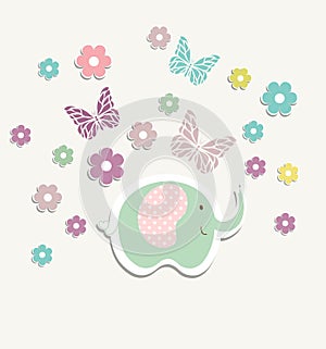 Beautiful baby vintage greeting card vector