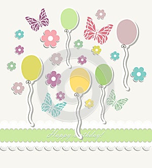 Beautiful baby vintage greeting card vector